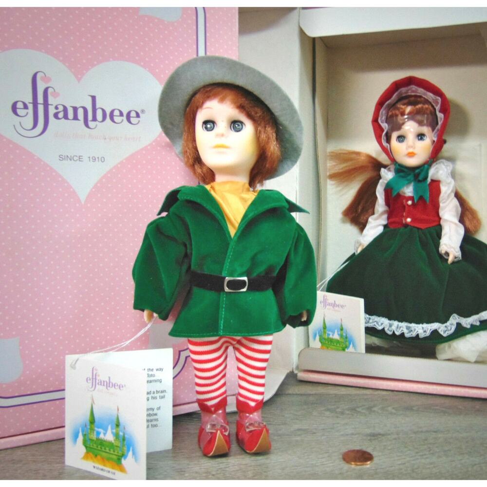 Effanbee Wizard Of Oz Munchkins Doll Set 2 Storybook 2914 2915 Girl Boy Box